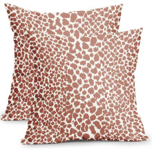 Brændt orange og hvid gepard pudebetræk 20x20" sæt med 2, leopardprintede pudebetræk til sofa, boligindretning