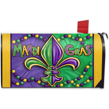 Mardi-Gras-Briefkastenabdeckung, 53 x 48 cm, magnetisch, Fleur-de-Lis-Motiv, Dekoration für den Karneval von New Orleans – kompatibel mit