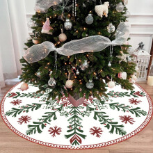 Wasbare kerstboomrok met korte pool en print, 60 inch (152 cm)