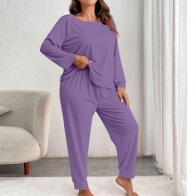 Kvinder Plus Size Pyjamas Sæt Langærmet Nattøj