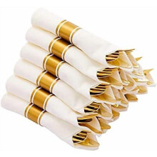 Gold Plastic Cutlery Set with Napkins 150 pcs