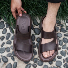 Men's Trendy Open Toe Breathable Sandals, Comfy Non Slip Casual EVA Sole Beach Water Shoes For Men's Outdoor Activities