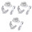 9Pcs Lightweight Silver Jazz Hat and Accessories for Dance Performance 2