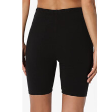 Jóganadrág nőknek, magas derekú, rövid leggings, egyszínű, combközépig érő, rugalmas pamut Span Active leggings, fekete