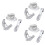 9Pcs Lightweight Silver Jazz Hat and Accessories for Dance Performance 5