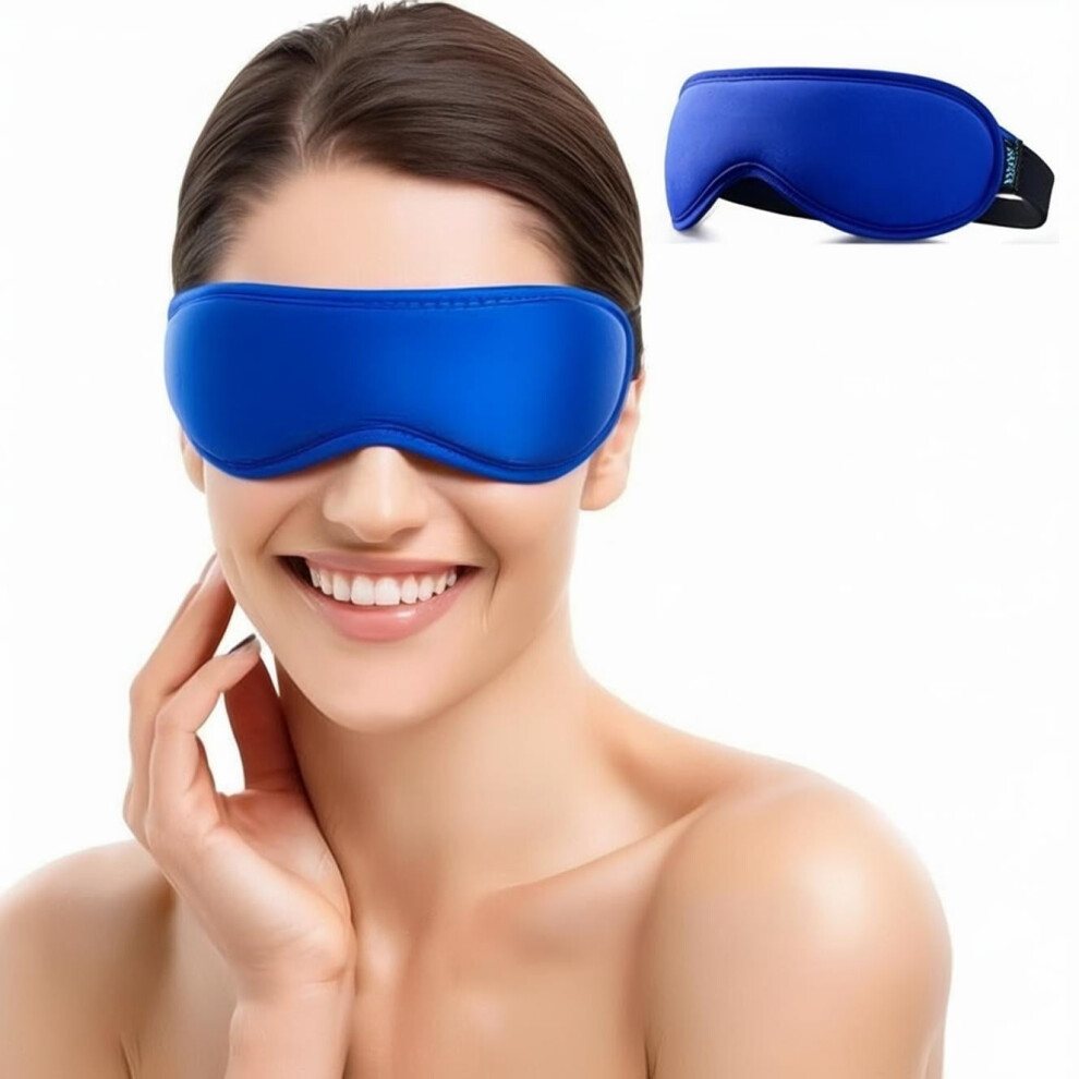 Dark/Blue Contoured Gel Ice Eye Mask For Puffiness, Circles & Sinus Relief Â Reusable, One Size Fits All,