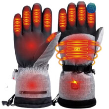 Belita Amy Unisex-Heizhandschuhe, wasserdichtes PU-Leder, Touchscreen, 4000 mAh Akku, Schwarz