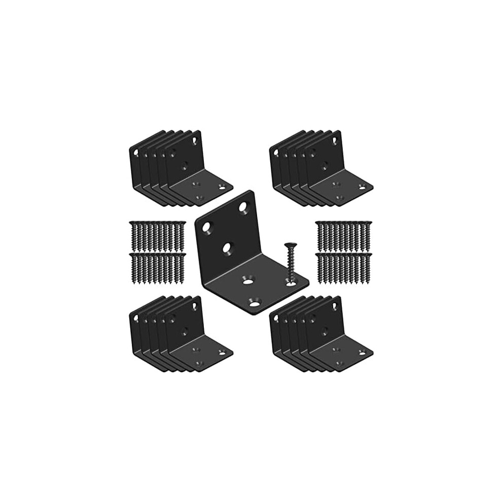 Black Stainless Steel Corner Bracket L-Shaped 2X2x2 Inch 20 9401284983972