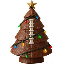 Football LED Christmas Ornament with Gold Star Topper