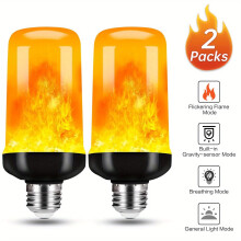 Ampoule LED effet flamme EASTIN1500K (2 à 10 pièces), culot E26, jaune doré, 4 modes, capteur de gravité, réversible, décoration intérieure,