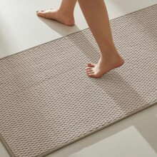 Tappeti da bagno antiscivolo, lavabili, super assorbenti, sottili, ad asciugatura rapida, a pelo corto, beige, 51x122 cm