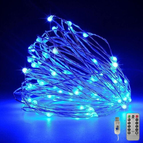 USB-kobbertråd LED-lyslenker, 8 moduser, fjernkontroll, timer