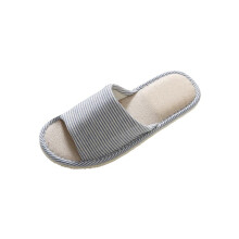 Ochine damesslippers met open teen en memory foam, wasbare antislip linnen instappers, comfortabele Japanse stijl voor binnen en buiten, maat 6,5–11