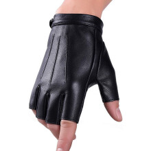 1Pcs Fingerless Driving Gloves PU Faux Leather Outdoor Sport Halloween Cosplay Costume Half Finger Glove for Men Women Teens