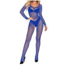 Pijama feminino sexy de malha transparente, sem alças, com abertura na virilha, tamanho único, em nylon e elastano.