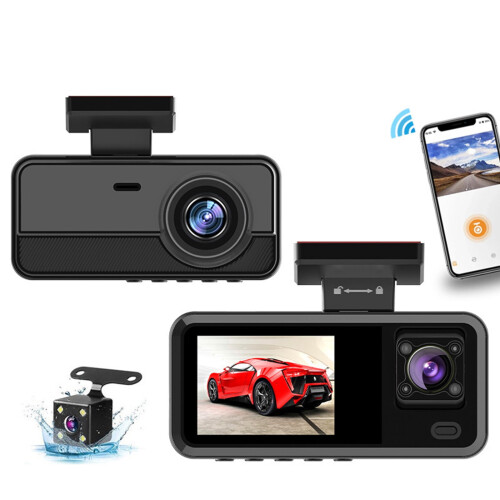 Κάμερα Dash 3 καναλιών 1080P HD, νυχτερινή όραση IR, WiFi, λειτουργία στάθμευσης 24 ωρών,