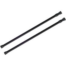 Confezione da 2 aste per tende a tensione a molla (40-70 cm), regolabili senza foratura, ideali per cucina, camper, armadi e frigoriferi - Nero
