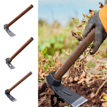 Houe de jardin miniature de 40 cm (15,75 pouces) pour ameublir la terre et désherber, avec clous amovibles et escamotables, long manche, outil de