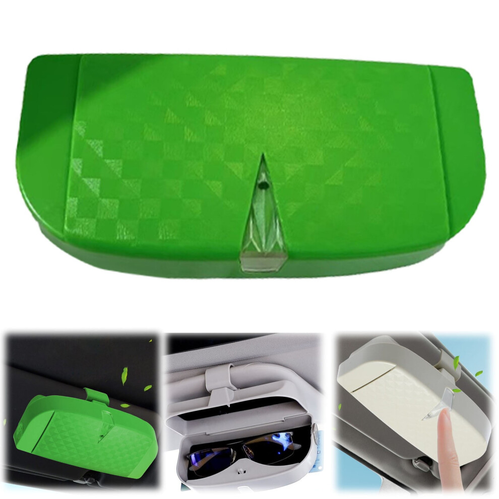 Bright Multifunctional Car Sunglasses Case & Visor Holder Â Compatible With Most Cars Green 9425574905260