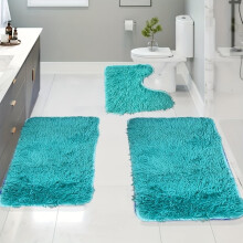 Set di 3 tappeti morbidi e soffici per interni, tappeti moderni di lusso, assorbenti, antiscivolo e antimacchia, adatti per il bagno, la decorazione