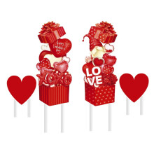 Udendørs dekoration til Valentinsdag: Bjørnehavepæle, haveskilte til græsplæne, veranda, jubilæum og bryllup – Rød