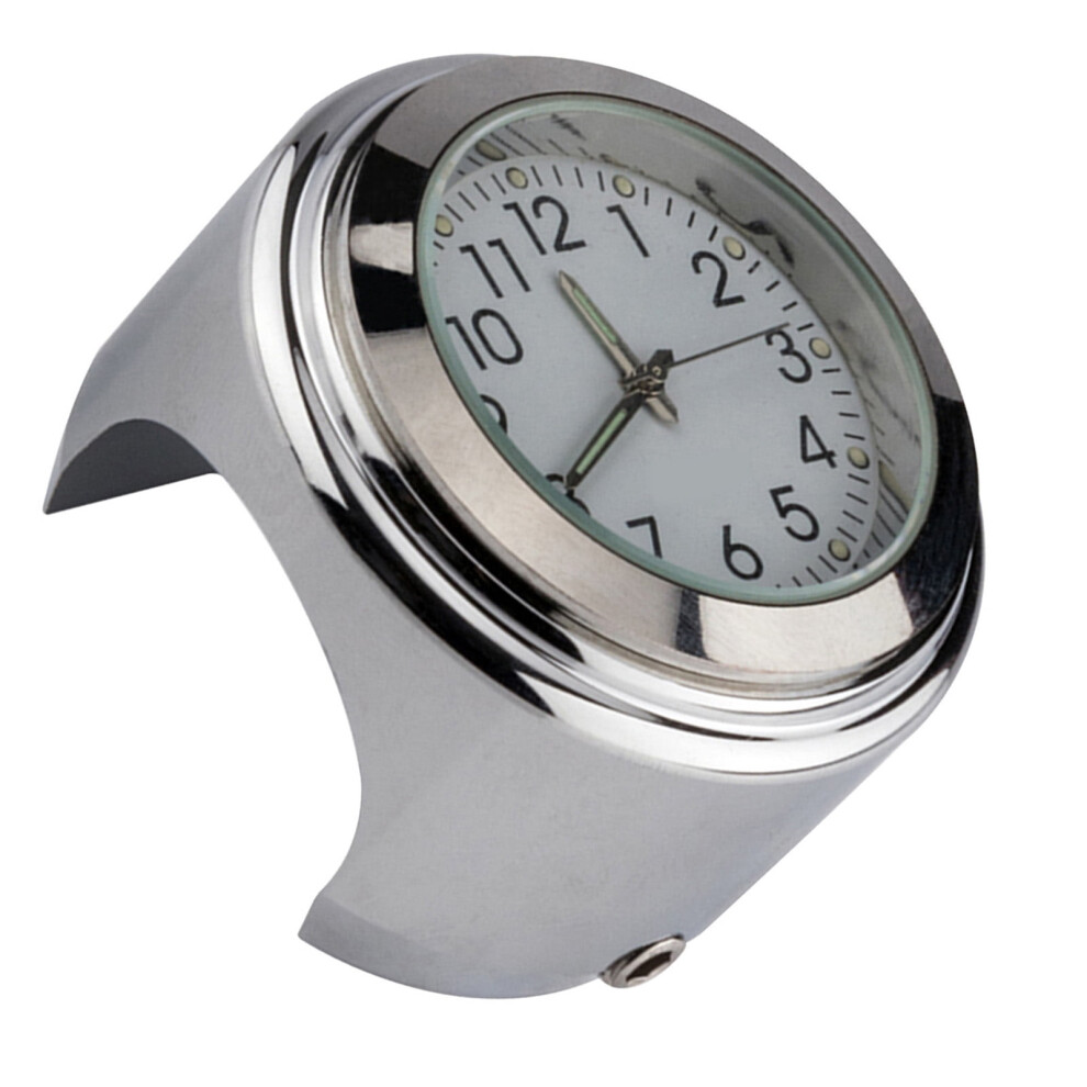 Universal Waterproof Motorcycle Handlebar Thermometer For 22Â25.4Mm (7/8"Â1") Handlebars, Shell & Dial Silver/White 9110895810323