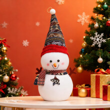 Décoration de Noël bonhomme de neige en peluche douce 1 pièce