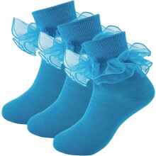 Girls Ruffle Dress Socks for Toddlers 3 Pairs
