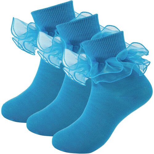 Mädchen Rüschensocken für Kleinkinder, 3 Paar