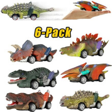 POINTERTECK Dinosaur Pull Back Cars, 6-pack Dino speelgoed voor kinderen vanaf 3 jaar – Compatibel met T-Rex speelsets