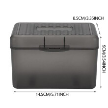 Karteikartenbox (4x6 Zoll) – Notiz- und Rezeptkartenhalter aus Kunststoff, geeignet für Karteikarten, Lernkarten und Rezepte – Grau