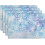 Tischsets mit blauem Schneeflockenmuster, Leinen, 4er-Set 1