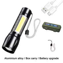 USB-ladattava minitaskulamppu COB LED, 1 kpl