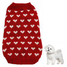 1Pcs Dog Sweater,Polyester Dog Clothes for Small Dogs,Dog Jacket,Red,Xs