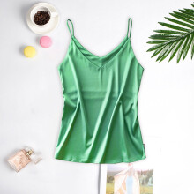 Pijama de satén para mujer, sin mangas, con escote en V, camisola sedosa, cómoda, tipo tirantes, para dormir.