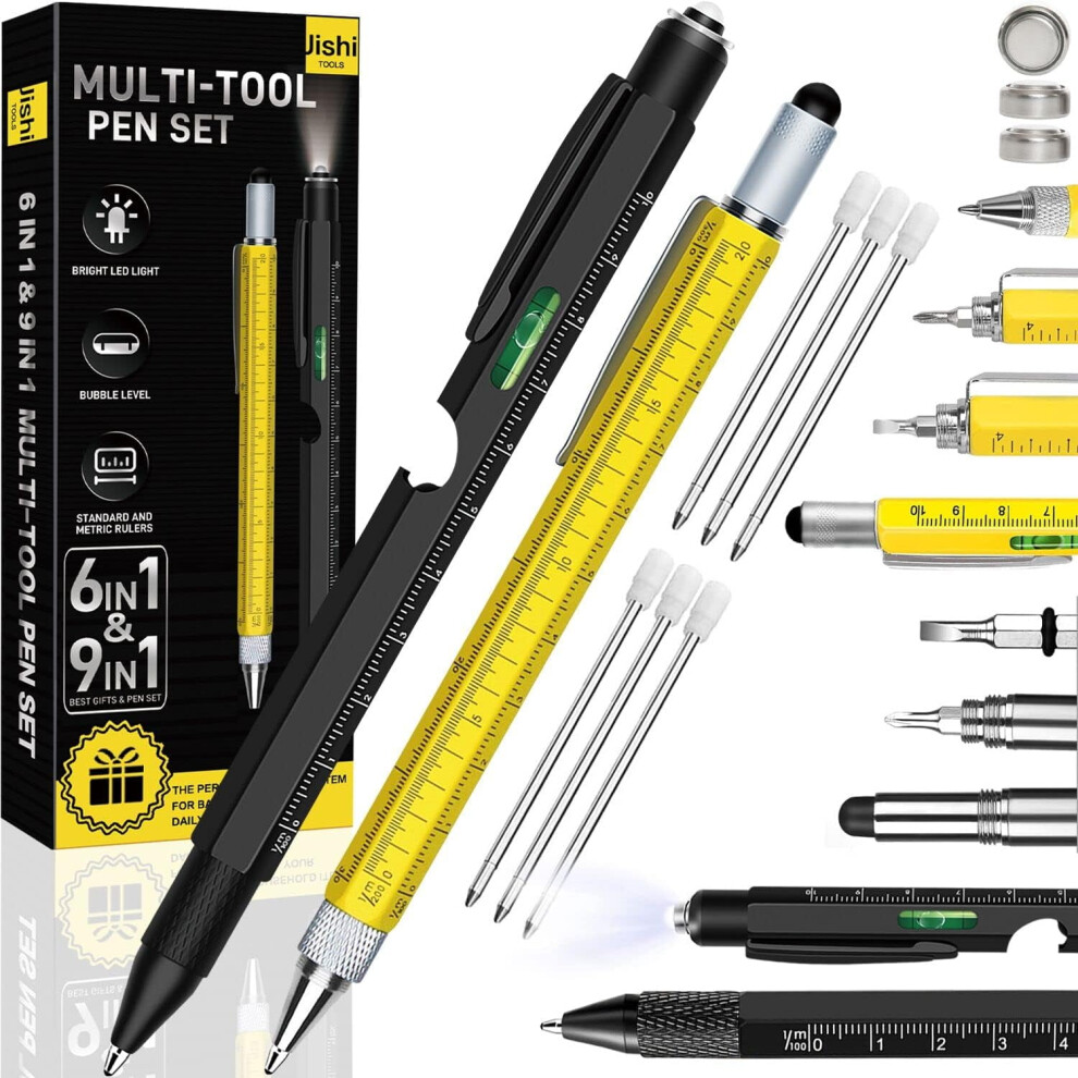 2Pcs Multitool Pens For Men Â Cool Edc Gifts For Dad, Husband, Boyfriend, Boss Â Birthday, Anniversary, Christmas, Stocking Stuffers 9499224163577