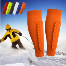 Ski Shields,Shin Defender Shin Guards with Honeycomb Pads,Long Breathable Elastic ski shin Pads