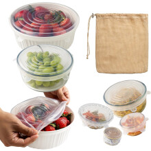 6er-Pack Silikon-Stretchdeckel für Lebensmittelbehälter