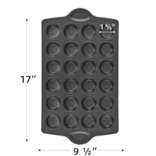 mini muffin pan nonstick 24, Cupcake Tin for Baking, Commercial Small Cup Cake Tray for Cheesecake, 1.8dia, Heavy-duty, Gray
