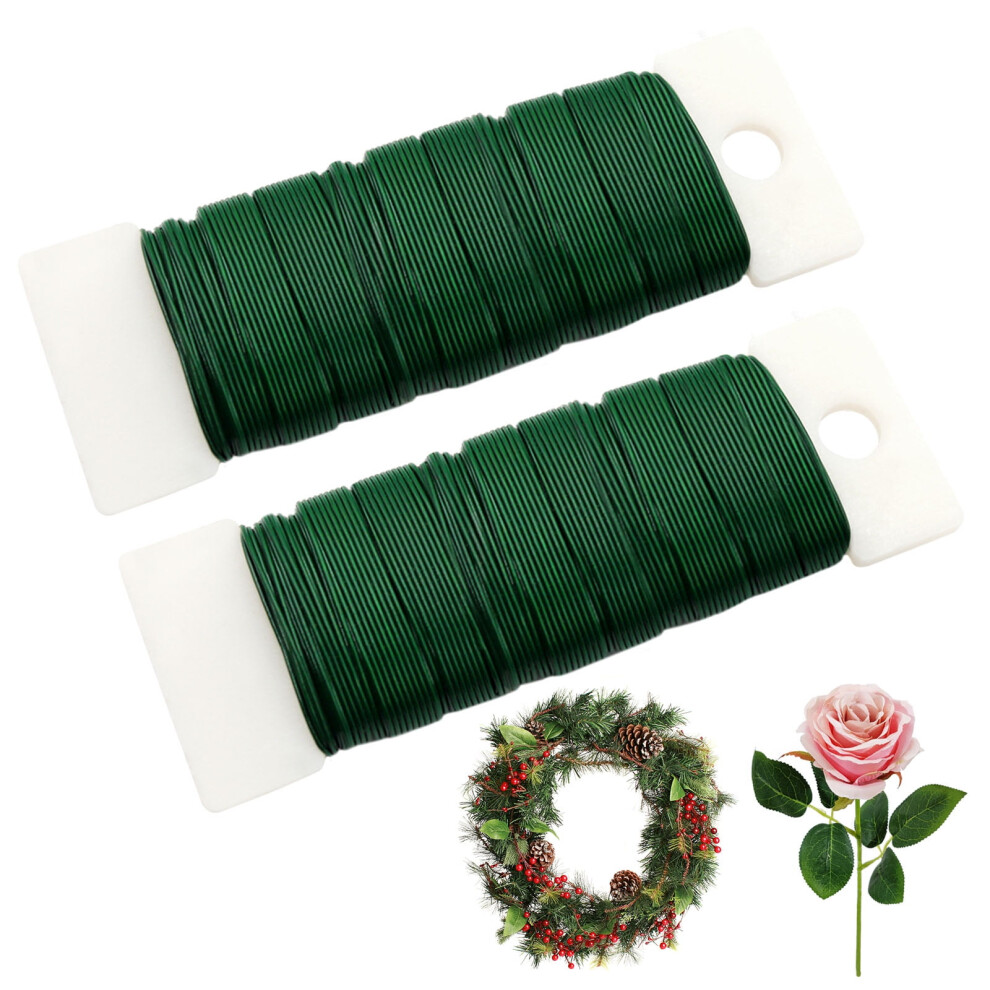 2 Pack Florist Wires 70M Flexible Paddle Wire 22 Gauge For Crafts, Christmas Wreaths Garland 9338982257800