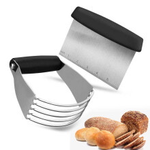 Set de blender și tăietoare de aluat din oțel inoxidabil (pachet de 2) – Racletă multifuncțională pentru pizza, unt, aluat de patiserie