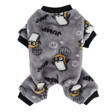 Bársony Kutya Pizsama Kistestű Kutyáknak – Aranyos Mintás Onesie, Karácsonyi Pizsama, Világosszürke, Kistestűekkel Kompatibilis