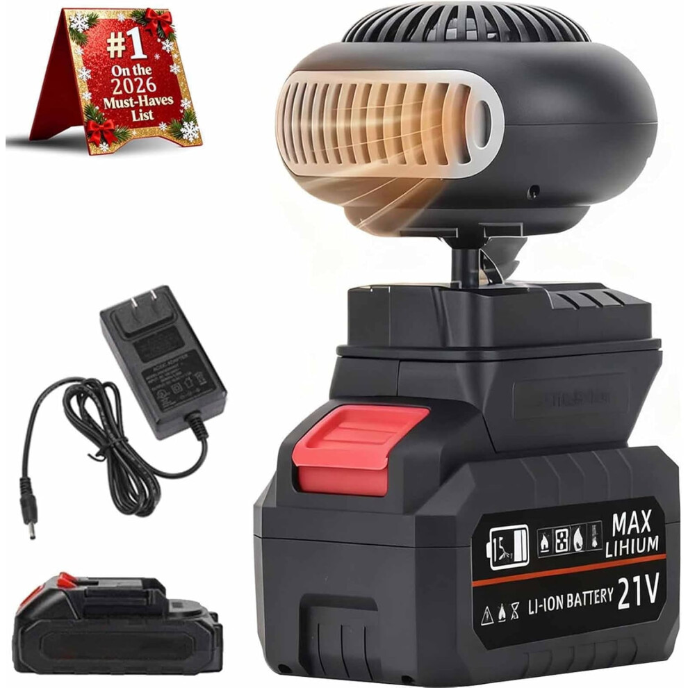 Battery Powered Heater, Portable Rechargeable Heater For Indoors/Car, Anti-Tilt & Car Window Defrosting (1 Battery), Compatible With 2026 Models 9340258173530