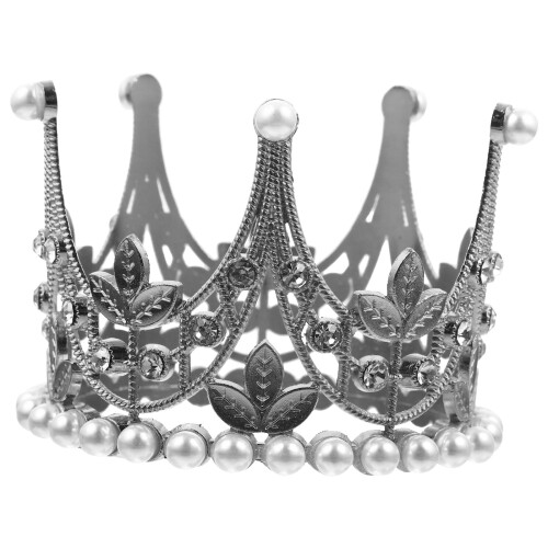 Mini Crown for Cake Topper Silver Alloy 1Pack