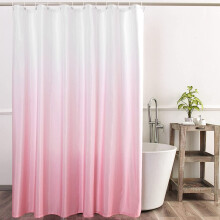 Cortina de ducha rosa degradado para baño. Accesorios de baño. Tela de poliéster impermeable. Cortina de ducha moderna con 12 ganchos. 72 x 72