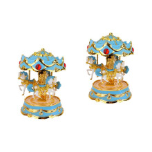 2pcs Music Box 3-Horse Carousel Christmas Birthday Valentine's Gifts Decorations