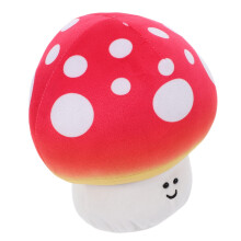 Zacht rood pluche sierkussen in de vorm van een paddenstoel voor op de bank, comfortabel decoratief kussen voor de woonkamer en slaapkamer.