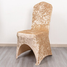 BalsaCircle Beige, taillierter Stuhlhussenbezug aus dehnbarem Samt und Spandex für Bankette, Partys, Events und Zuhause