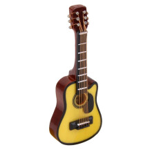 Guitare acoustique miniature en bois pour maisons de poupées