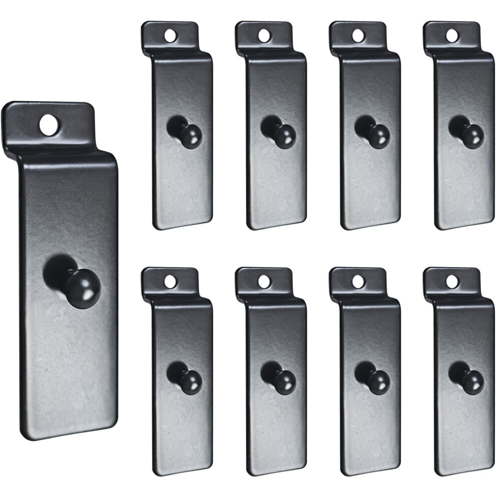 Metal Slatwall Utility Hooks (10Pcs, Black) Â Compatible With Slatwall Panels, For Photo Frames, Art Displays & More 9175034814709